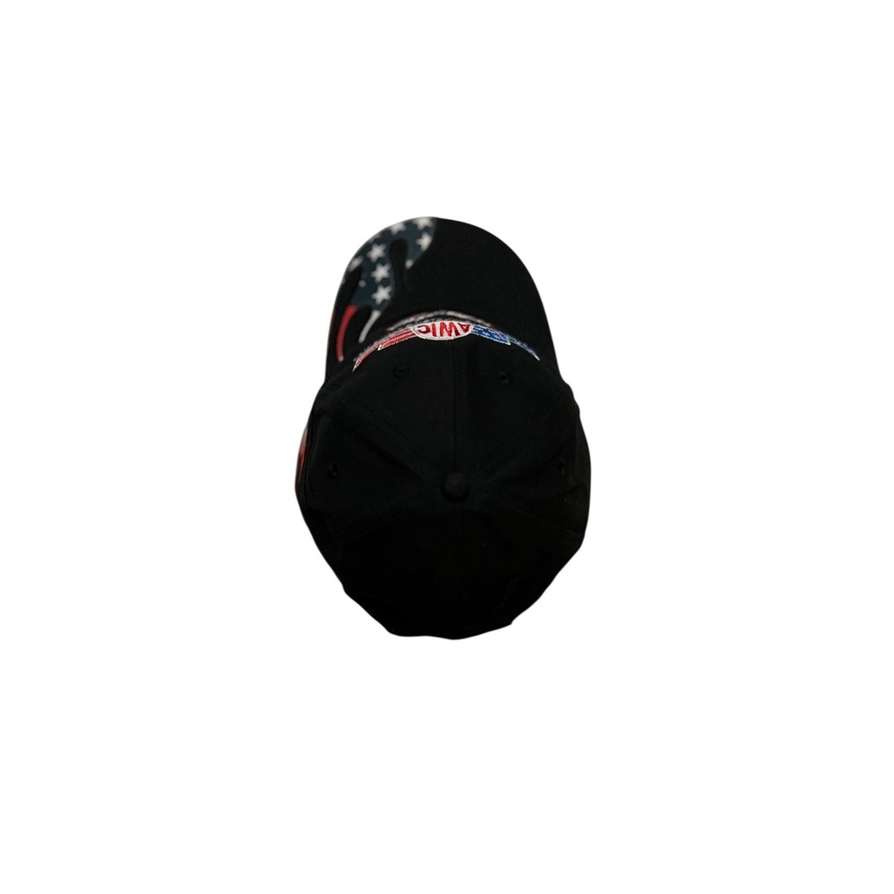 AWIC American Walk In Coolers Hat Cap Strap Back Black Racing USA Flame Mens - Picture 3 of 7